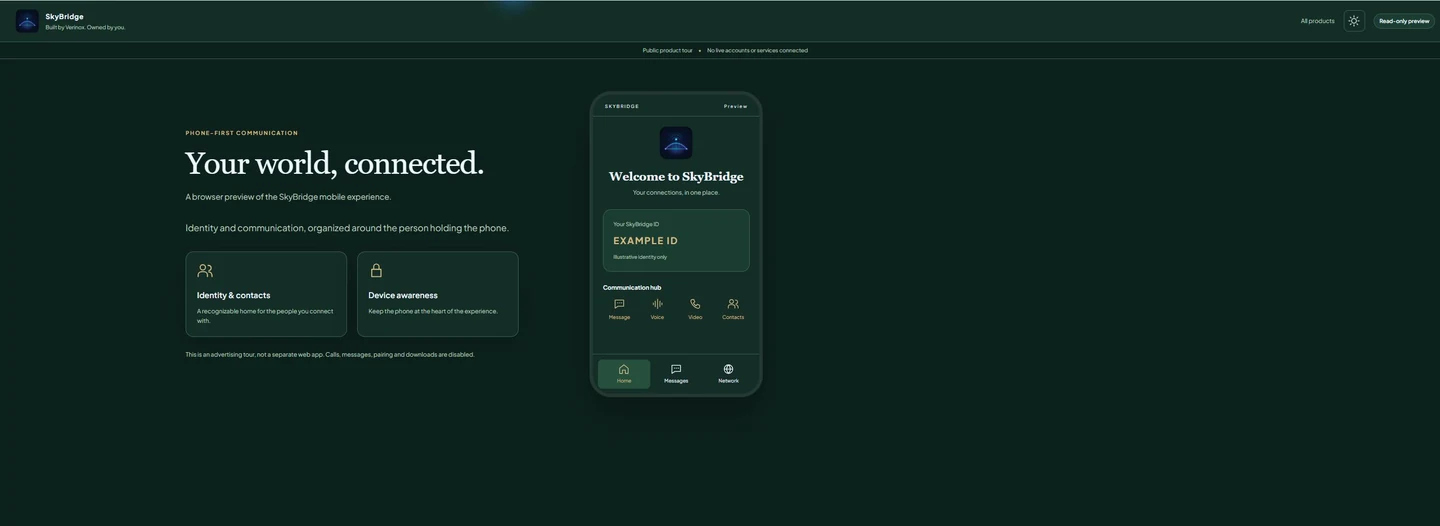 SkyBridge public preview interface